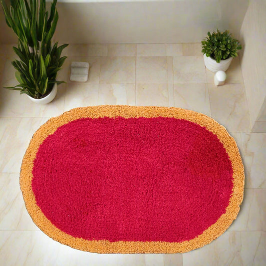 Red Hemisphere Reversible Bath Mat made entirely from 100% cotton.