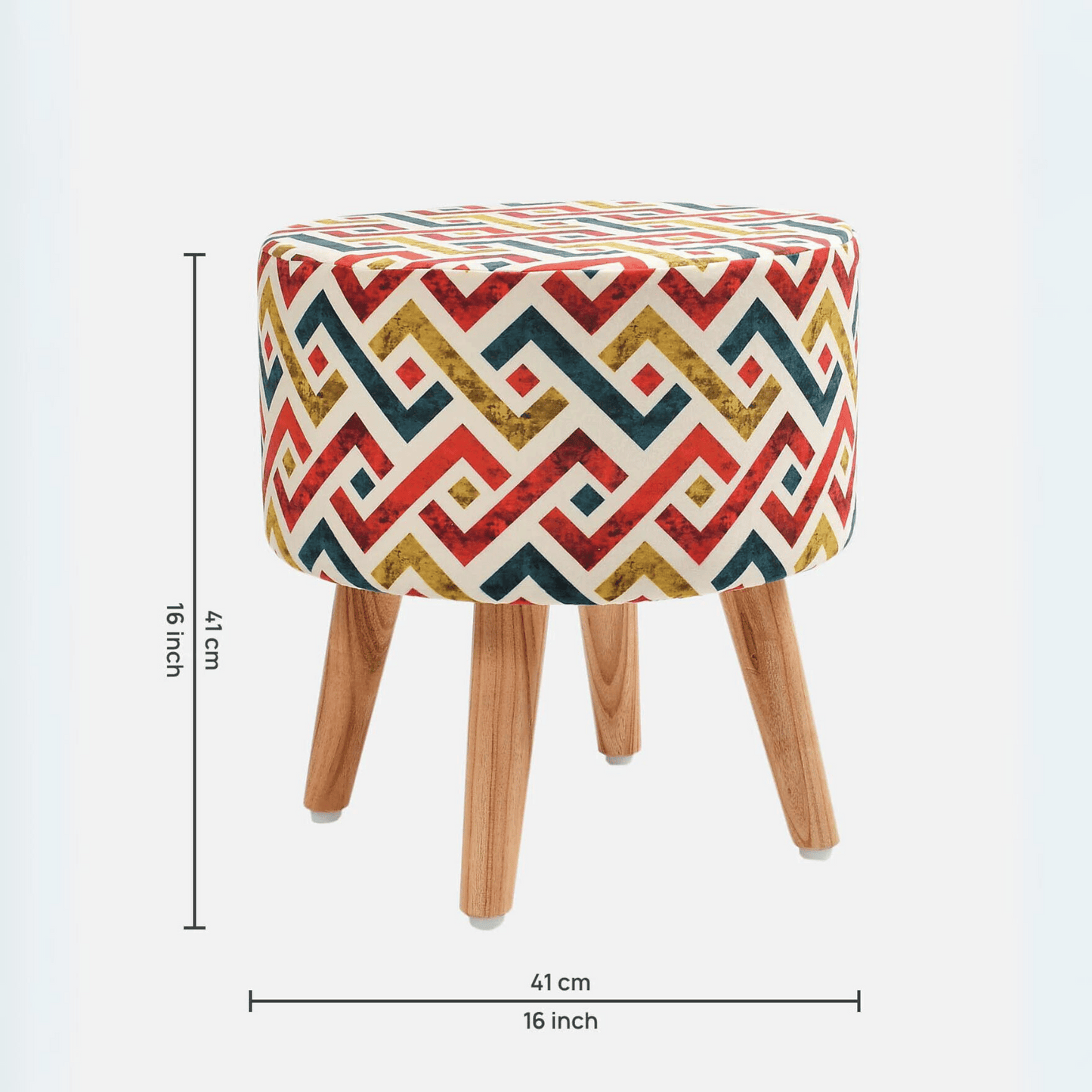 Zig Zag Ottoman with a Multi-Colored Seating Design