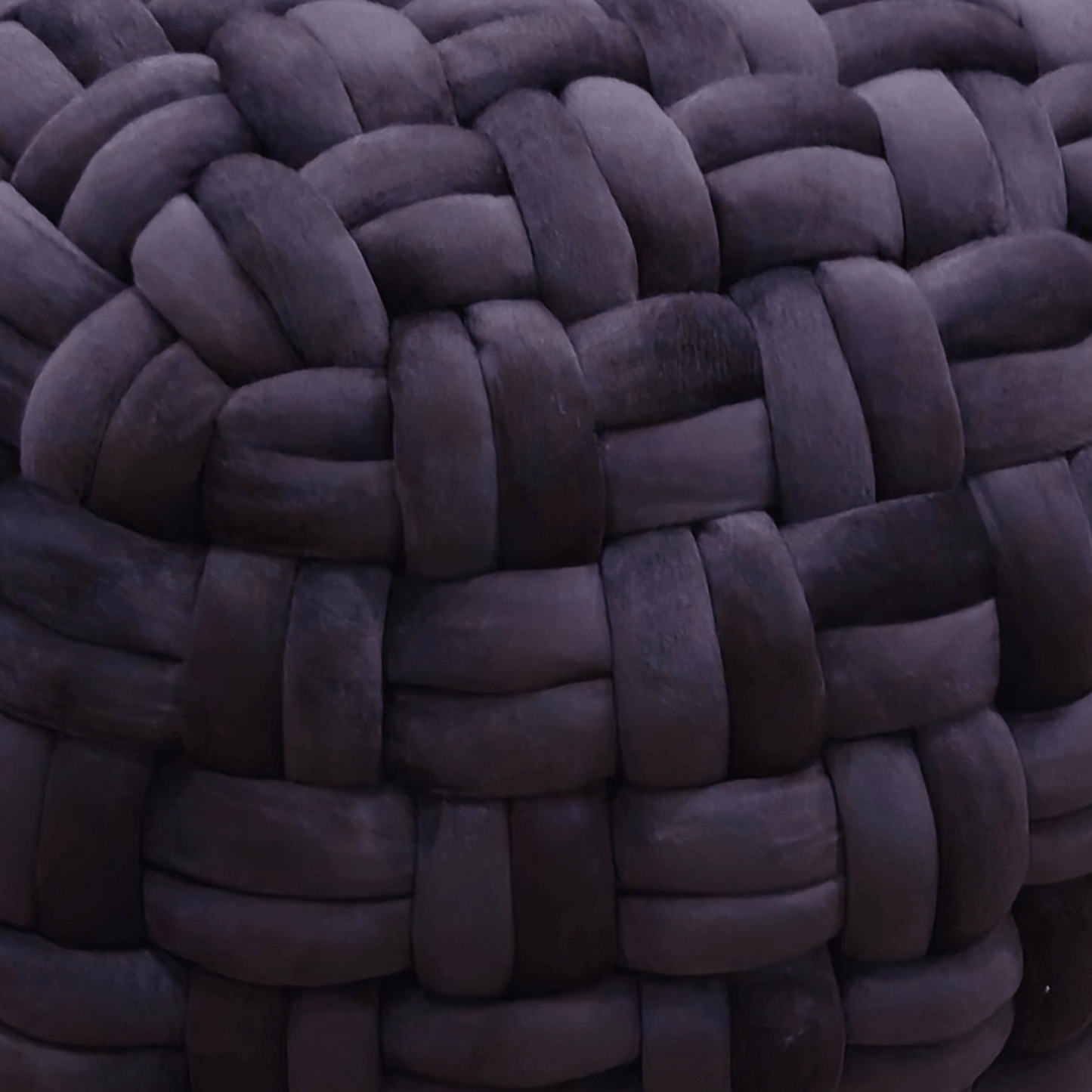 Handmade Plum Ottoman Close Up